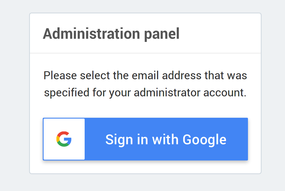 Σύνδεση στο admin panel μέσω Google.