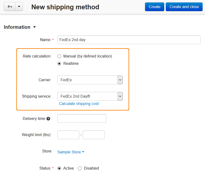 Fedex στο CS-Cart
